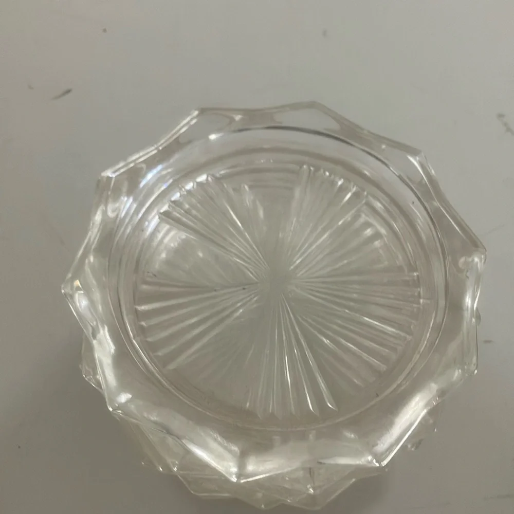 6 Elegant Clear Glass coasters